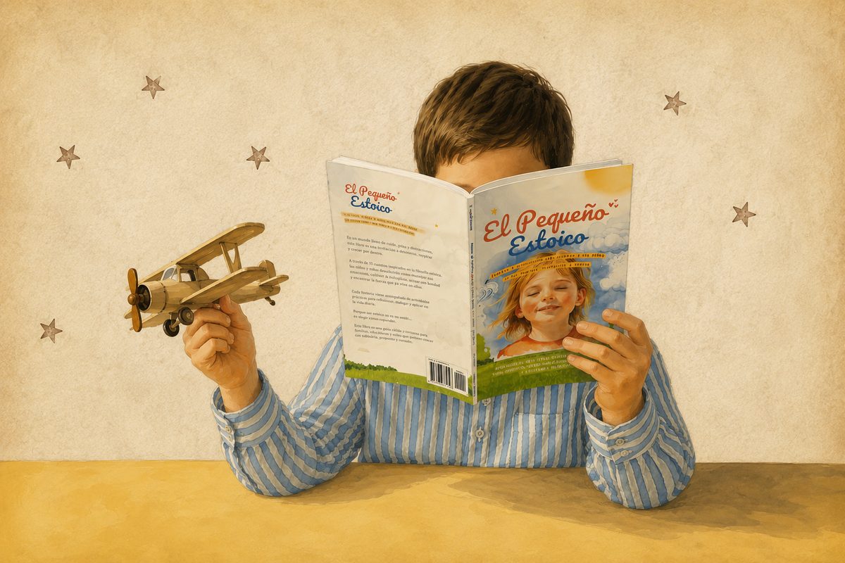 Niño leyendo El Pequeño Estoico